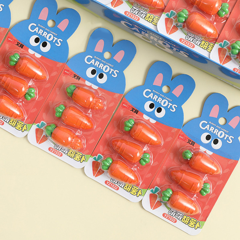 

1pcs Cute Carrot Style Eraser Creative Rubber School Student Stationery Supplies Writing Painting Elementary Correction