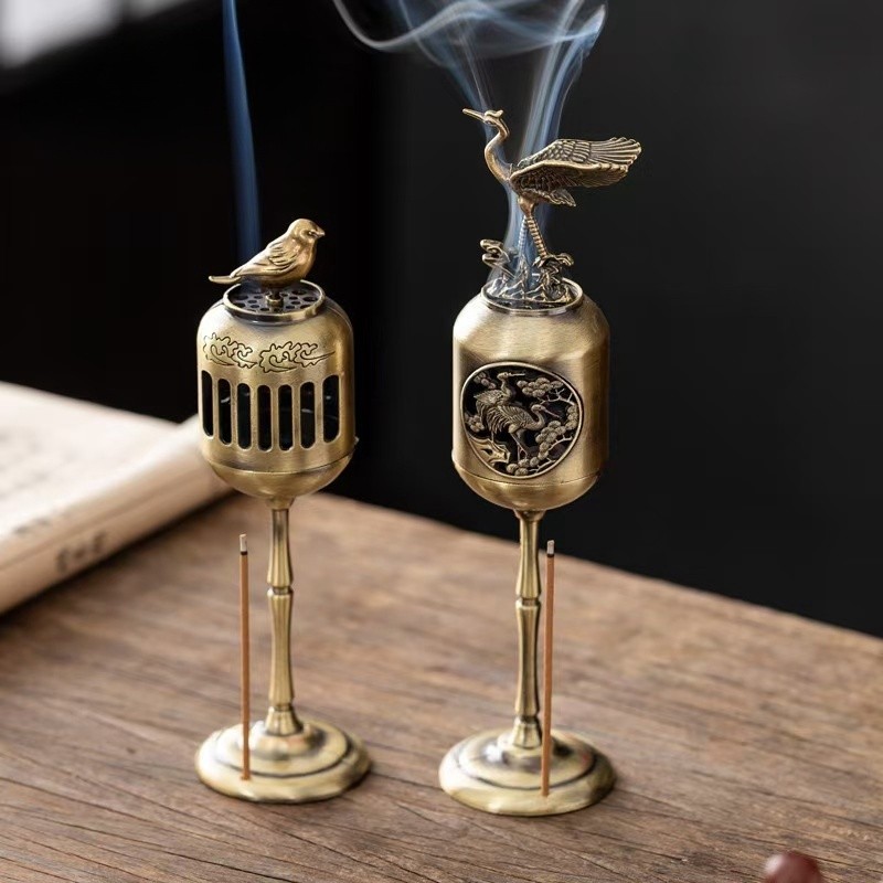 Jinque Pembakar Dupa Vertikal Ornamen Indah Sayap Derek dan Kaki GD Pembakar Tanpa Bubuk Lengket Xia