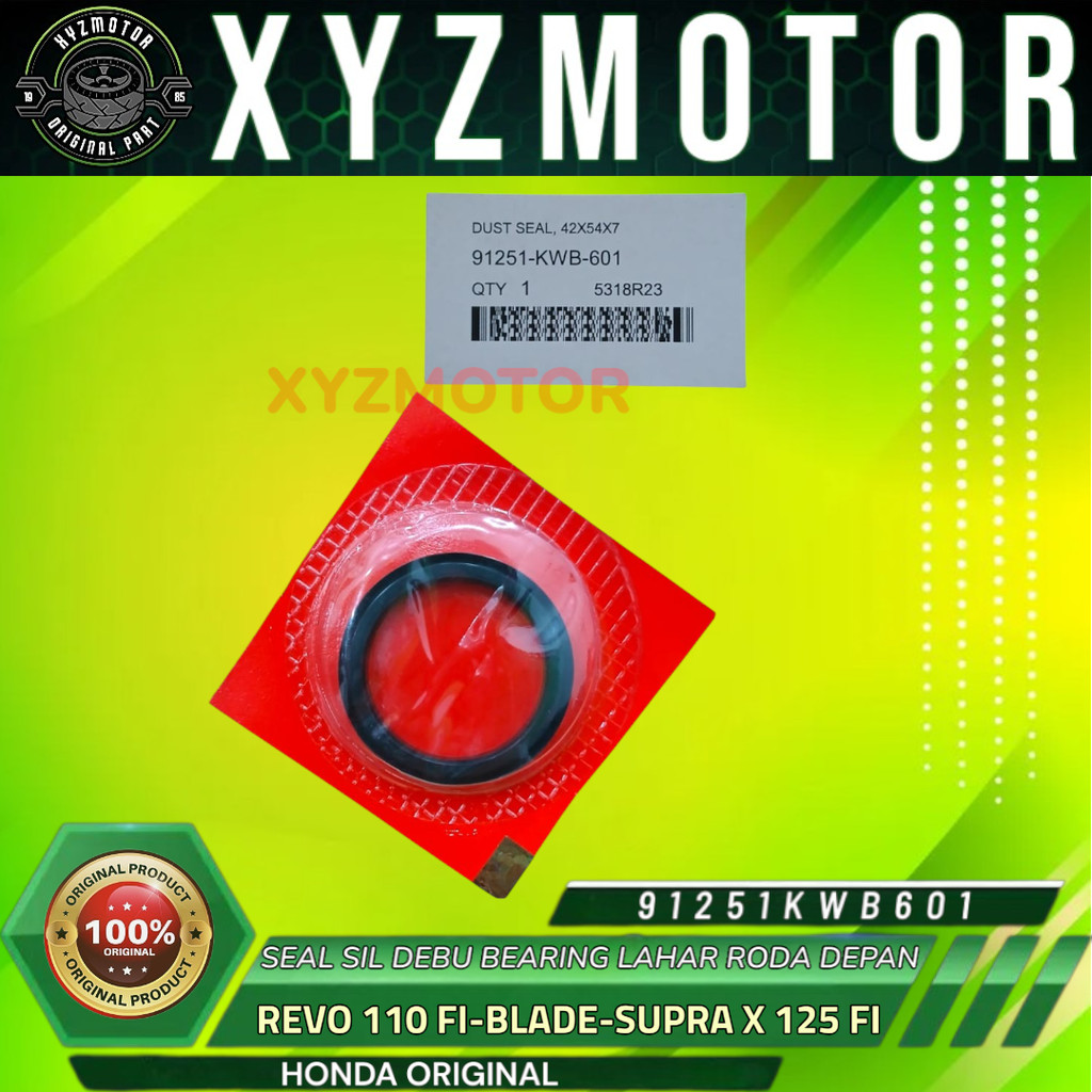 SEAL SIL DEBU BEARING LAHAR RODA DEPAN BLADE REVO 110 FIT SUPRA X 125 HONDA 91251-KWB-601 ORIGINAL
