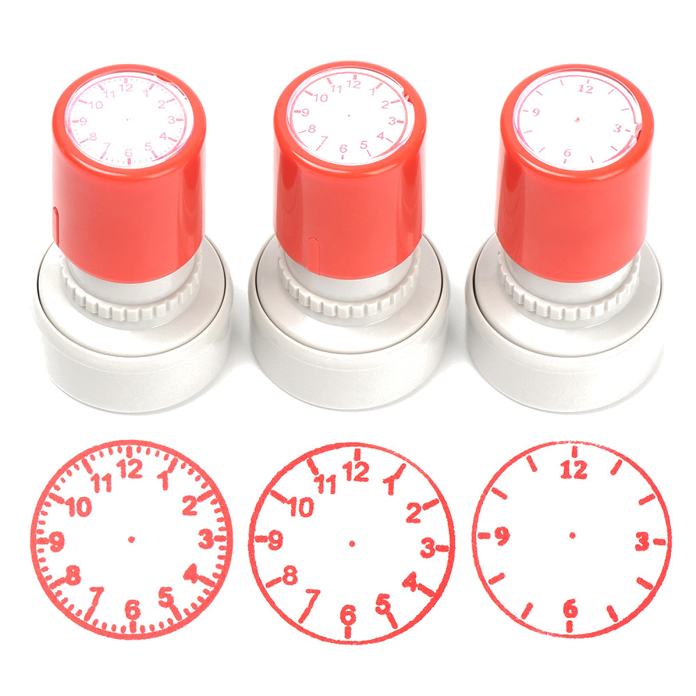 

1PC Clock Stamp Teaching Tools for Kids Learning on Watch Multiple Style Student Teaching Tools Adis School Supplies