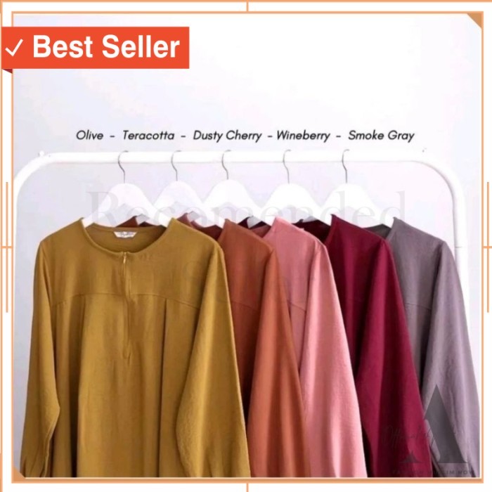 Busana Muslim Wanita Murah Keren Modis Cantik /001 Gamis Rempel Dada - Gamis Crinkle Wanita  - Gamis