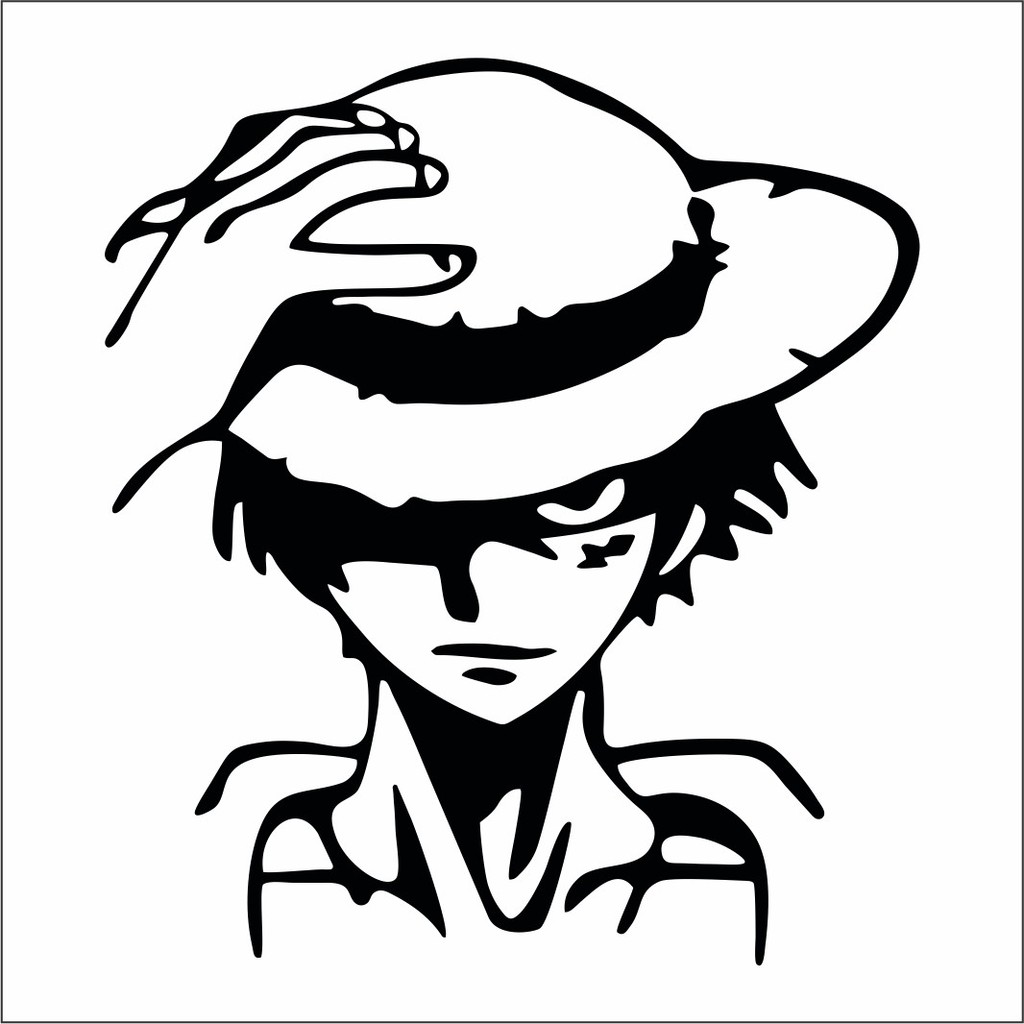 STIKER LUFFY TOPI STICKER ONE PIECE CUTTING laptop motor mobil sepeda FREE CUSTOM DESAIN