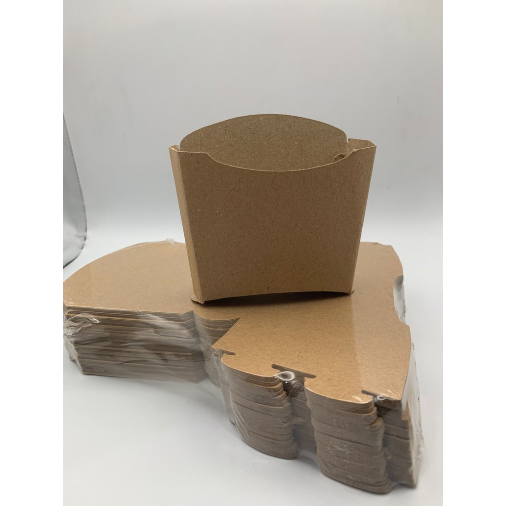 Tempat Kentang Goreng Snack Wadah French Fries | Dus Kentang Kraft Laminasi