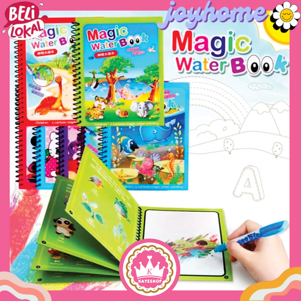 

[JH] Magic Water Book / Buku Mewarnai Ajaib / Mainan Edukasi Anak Doodle Book Painting Set