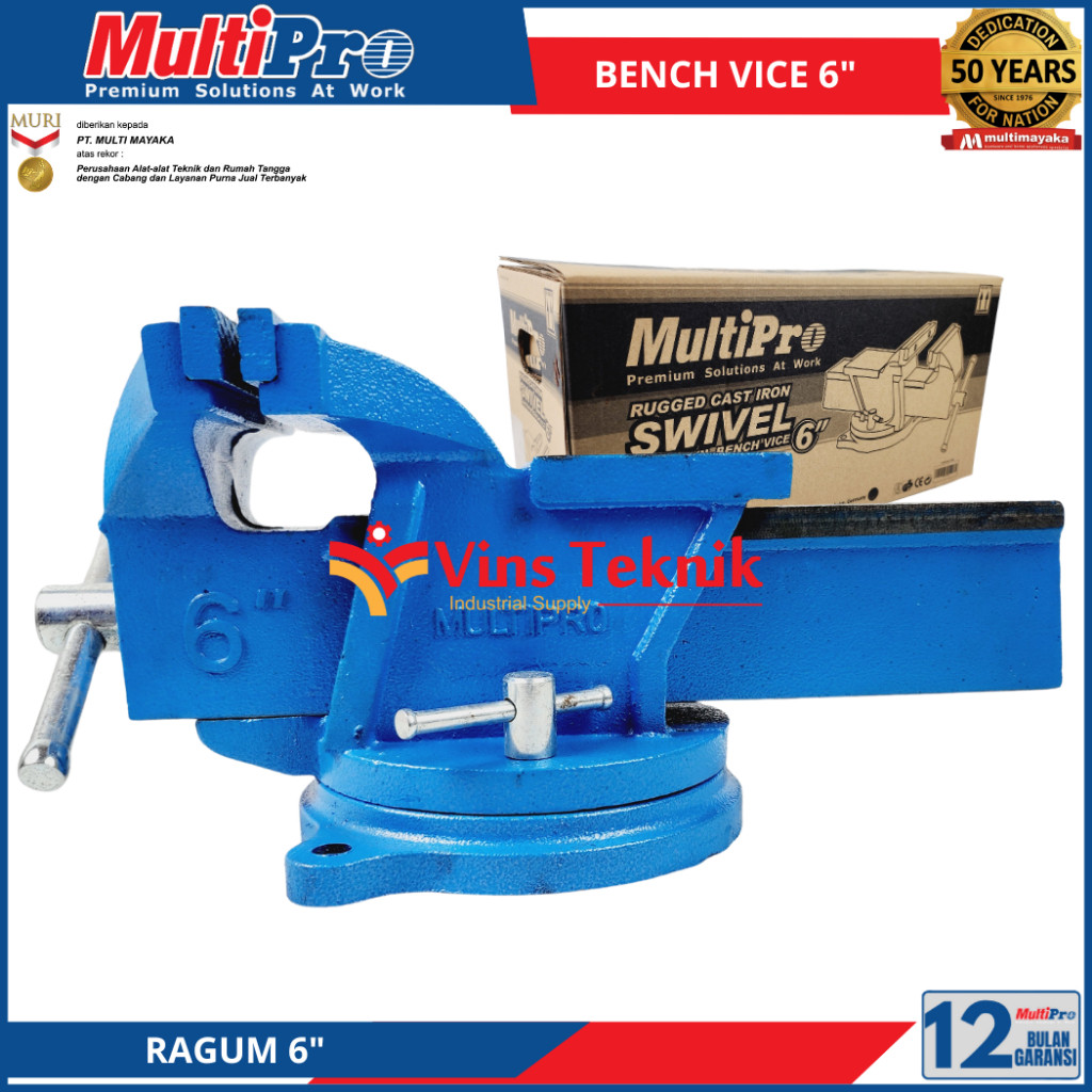 Ragum Multipro 6" Bench Vice Clamp Catok Paron Multipro