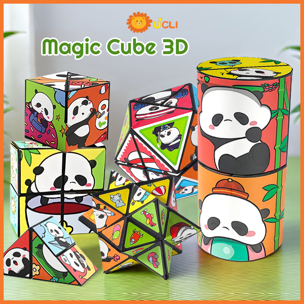 Ucli Mainan Puzzle Kubus Ajaib 3D Kubus Ajaib Magnetic 3D Magic Cube