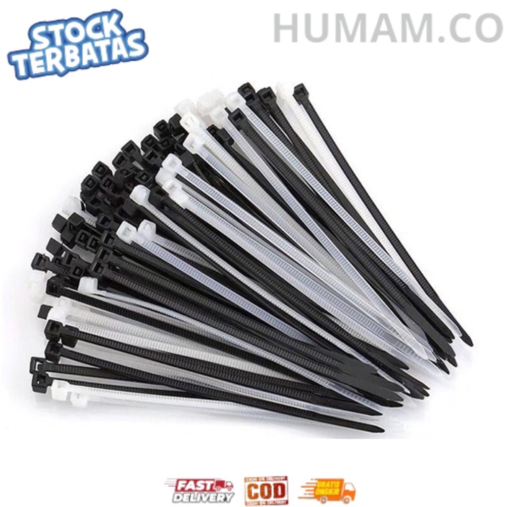 

HUMAM.CO - 15 CM Kabel Ties 100pcs Kabel Tis Cable Ties Tali Ties Pengikat Kabel 10cm 15cm 20cm R917