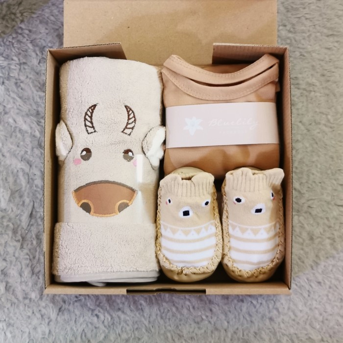 

[0k_market1] Hampers Baby | Newborn Gift Set Unisex | Kado Bayi - Handuk-Cokelat