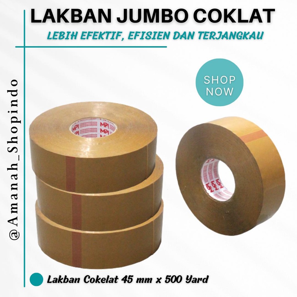 

LAKBAN JUMBO COKLAT & BENING 45mm x 300yard (super lengket) LSY TAPE INDONESIA
