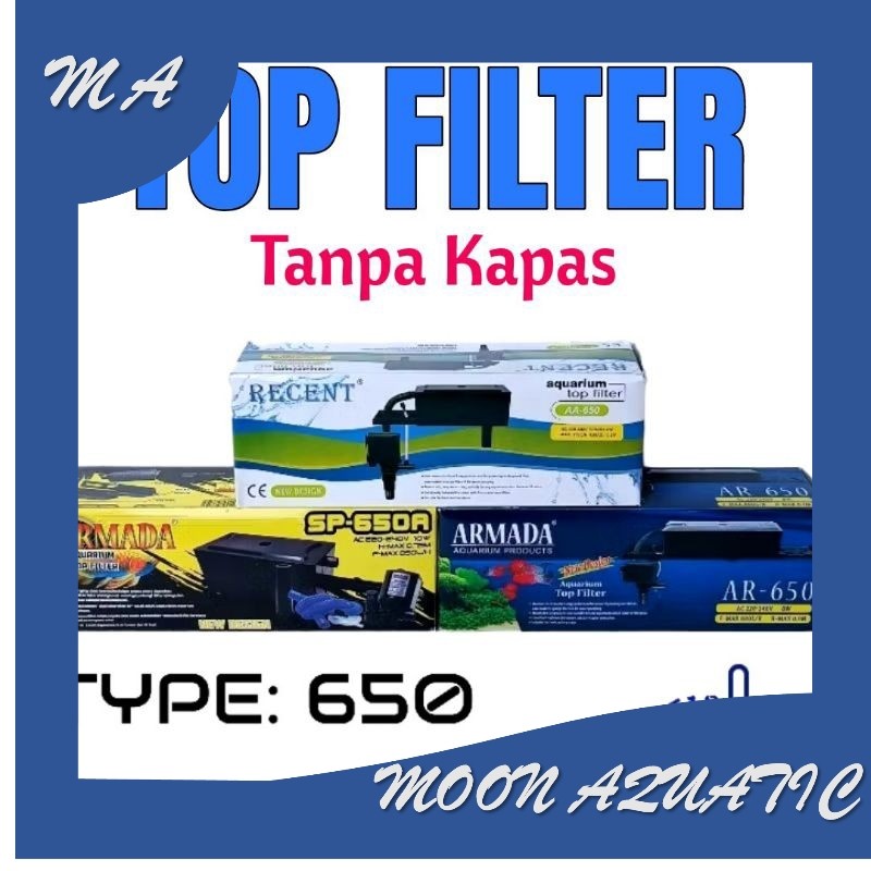 TYPE 650 TOP FILTER  mesin pompa filter box atas aquarium water pump kolam akuarium waterpump ph pow