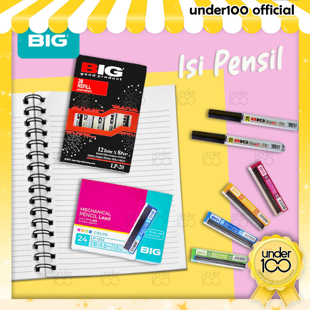 

❤ Under100 ❤ BIG Isi Pensil Mekanik Refill Pencil Lead Refill LP-2.0 | Mechanical Pencil Lead | 2B 0,5 MM LP-1012
