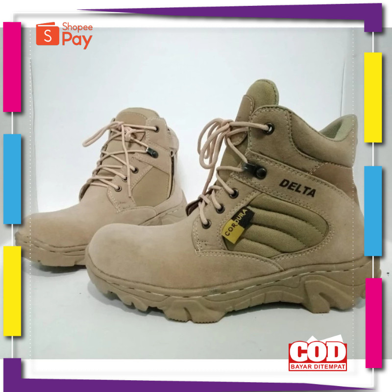 [PREMIUM ORIGINAL] Sepatu Tactical Delta Cordura Hitam 8inc Sepatu Outdoor military Made In USA (BIS