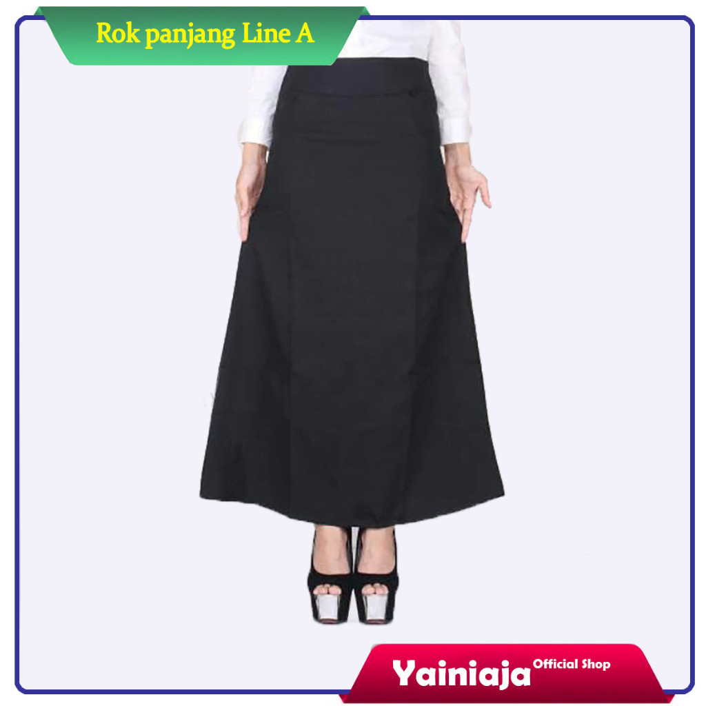Rok kerja model Line A panjang Formal Look Skirt Scuba