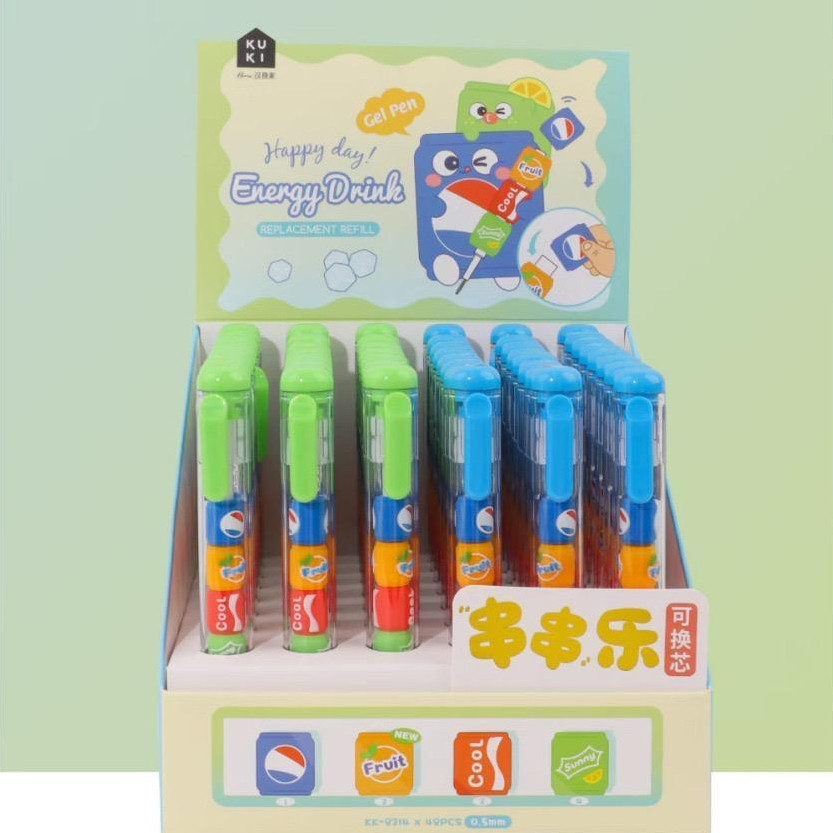 

BOBOMART KUKI GEL PEN KK-8214 PULPEN MOTIF LUCU SEKOLAH ANAK 0.5MM PULPEN KARAKTER