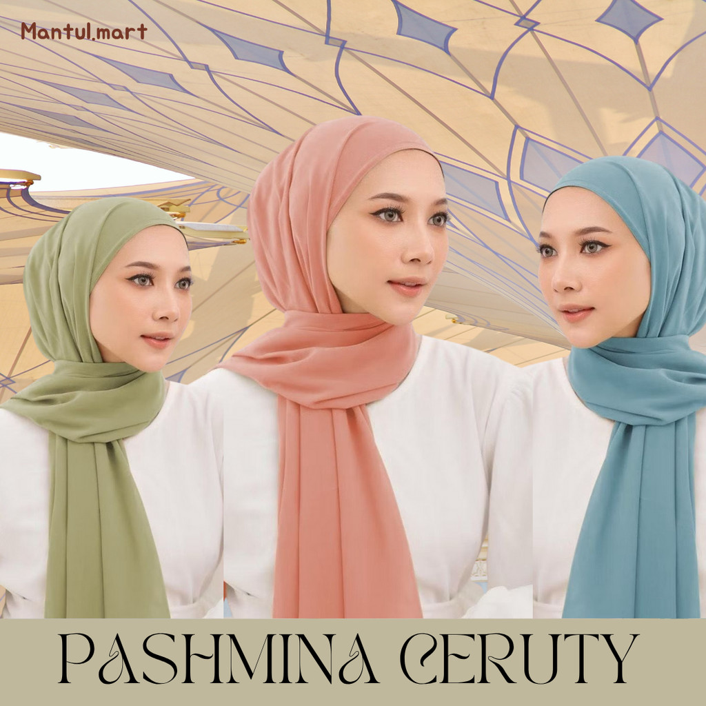 Pashmina Ceruty Babydoll Premium 40 Warna / Hijab Jilbab Pasmina SUPER PREMIUM