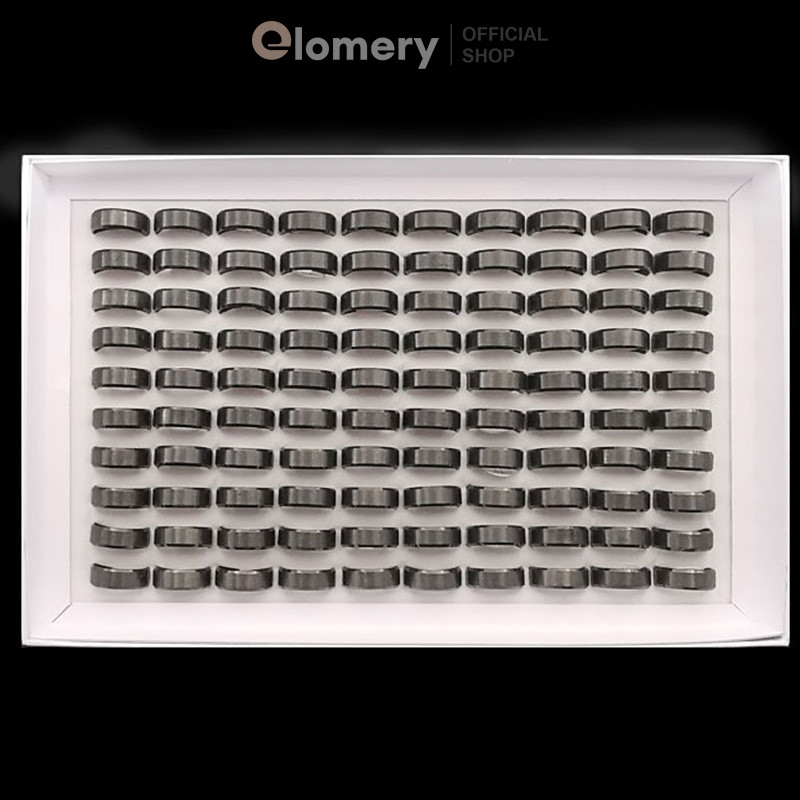 Elomery Emas Hitam Polesan Perak Cincin Pria Sederhana dan Keren Titanium Cincin Jari