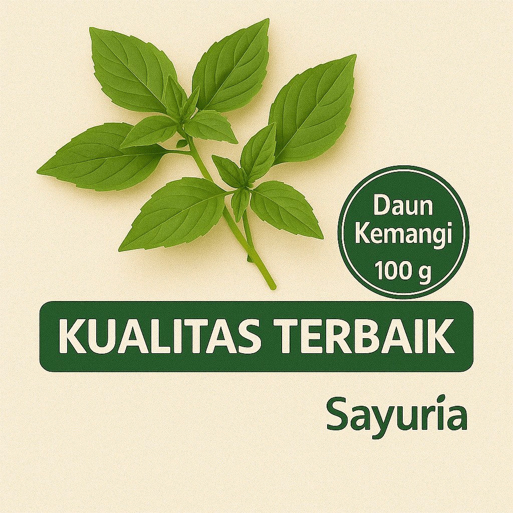 

Sayuria – Daun Kemangi Segar 100gr | Wangi Khas, Cocok untuk Lalapan, Pepes & Sambal