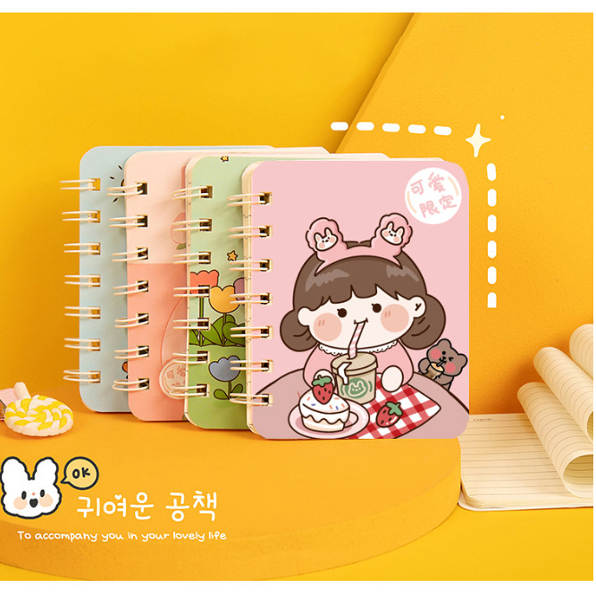 

Notebook Spiral A7 Mini / Buku Tulis Memo Catatan Sekolah Motif Kartun/ memo korea terbaru