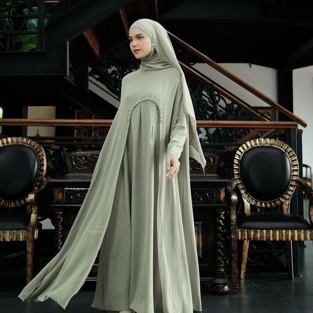 PARXETSHOP  Abaya Hitam Arabian LUNA ABAYA Elegan Simple Turkey Terbaru 2025 Elegan
