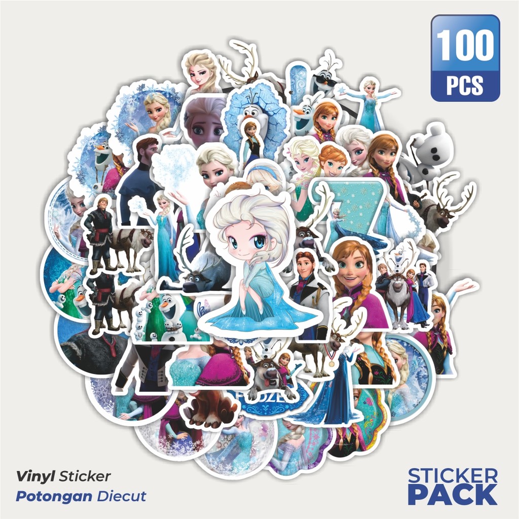 

Stiker Vinyl Stiker Kartun Disney Frozen Waterproof Aesthetic- Untuk Laptop, Motor, dan Helm - Paper Stationery Pack