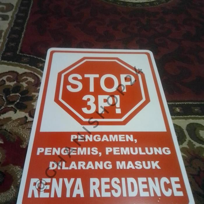 

Plang Rambu Stop Dilarang Pengamen Masuk Aluminium Plat - 20cm X 30cm