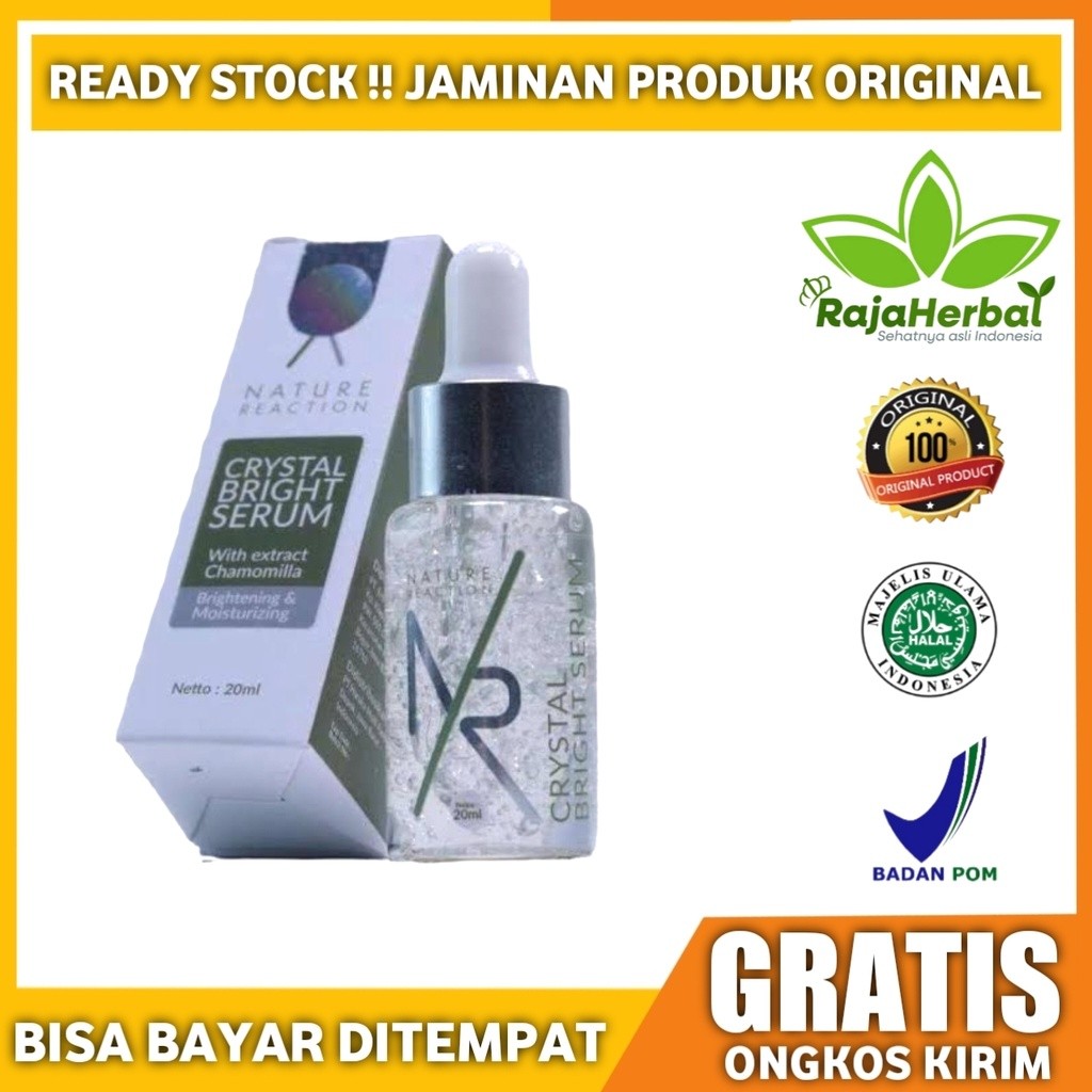 Original 100% NR Serum Wajah Glowing Nature Reaction Crystal Bright HALAL MUI & BPOM