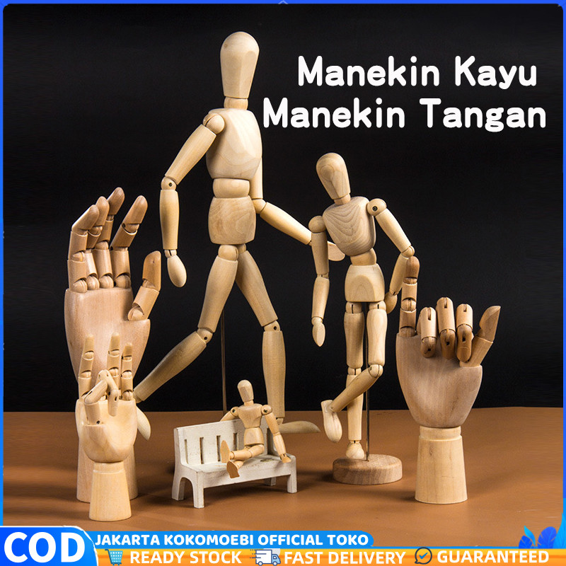 Manekin Kayu Manekin Tangan Pajangan Action Figure Hiasan Meja Patung Manekin Sketsa Model Tangan Ma