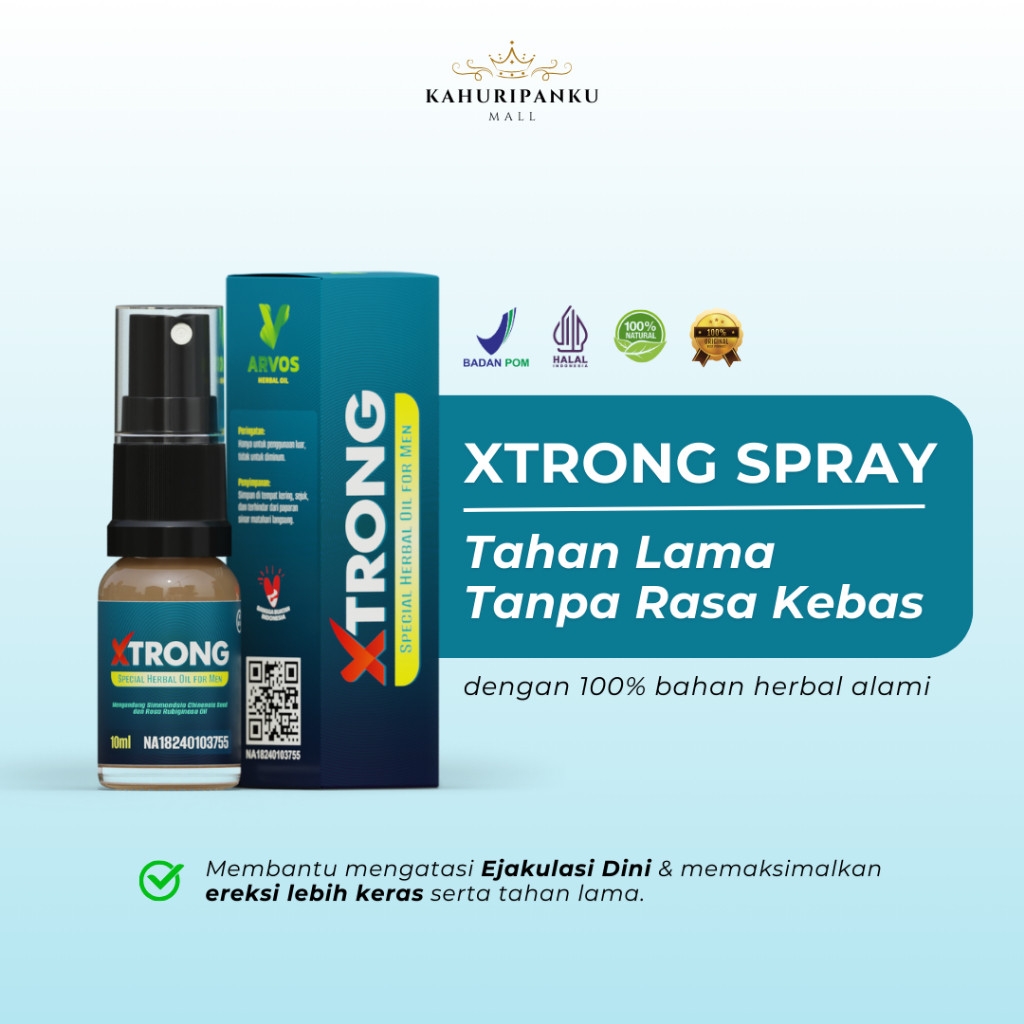 Xtrong Spray Minyak Pijat Oba Kuat Pria Tahan Lama Tanpa Kebas Original BPOM