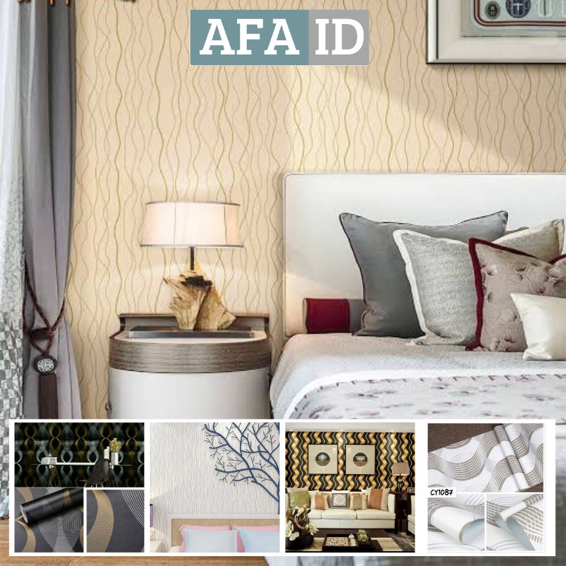 Wallpaper Stiker Dinding Spiral & Garis Gelombang Hitam Praktis Coklat Abu Cakra Lingkaran Coklat GH