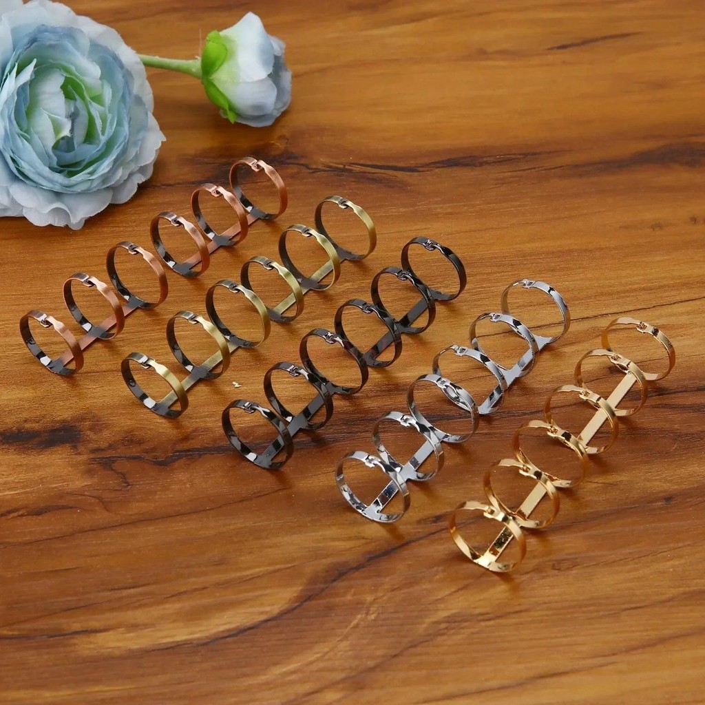 

2pcs Three ring binder, folder binding clip, iron clip, loose leaf buckle ring, iron ring, elastic clip, binding ring
