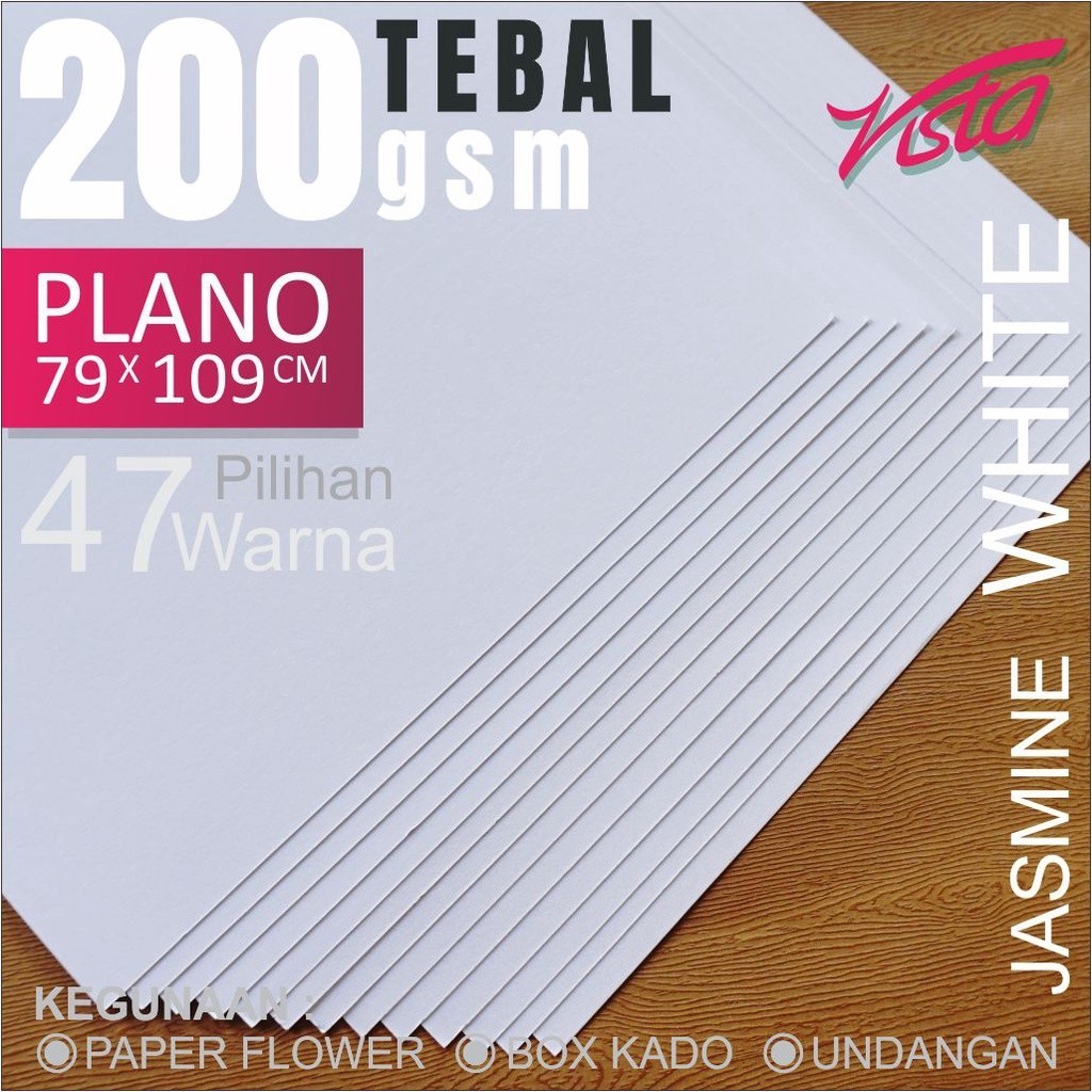 

Kertas Jasmine white plano putih