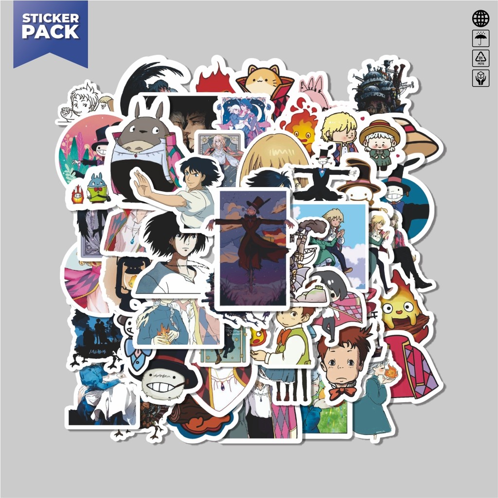 

[100PCS]Stiker Pack Stiker Anime Ghibli Hayao Miyazakui V4 Aesthetic Vinyl Anti Air Dekorasi Sticker Laptop Buku Journal Koper Helm Casing HP Gitar Helm Skateboard