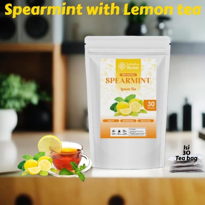 

SEHATKUHERBAL Spearmint tea with Lemon tea Untuk Jerawat : Teh Herbal Daun Mint dengan Teh Lemon isi 30 tea bag