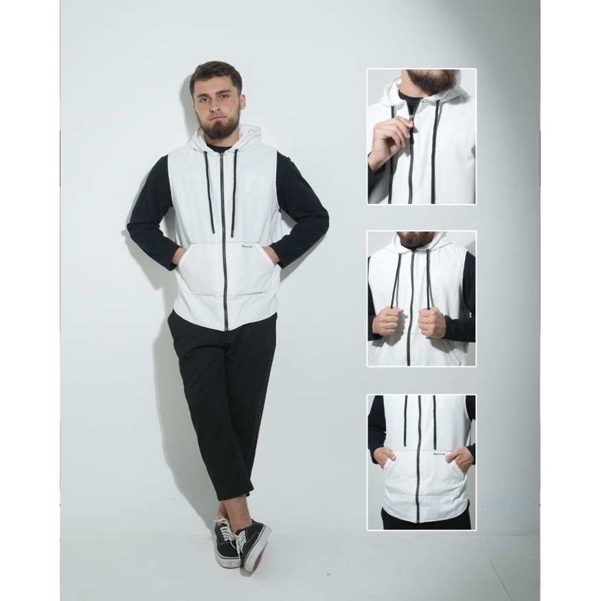 SAMASE PULL ZIPP VESTS WITH HOODIE ROMPI SHOLAT S035