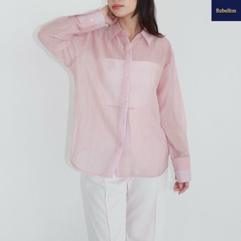 Gracias Label - Amber Shirt - See-Through Oversized Textured Shirt