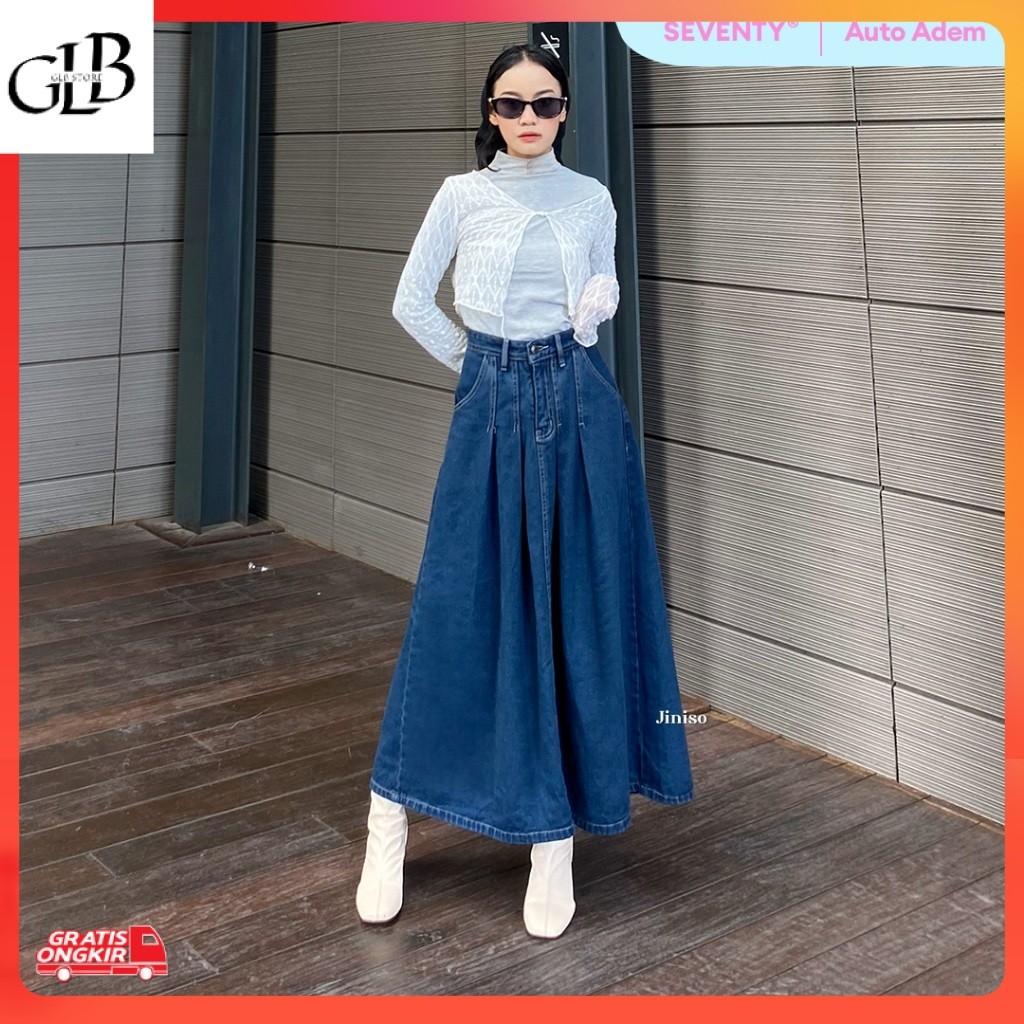 Macam Baju / JINISO - Highwaist Rok Ashley Jeans Panjang 908 SEVENTY