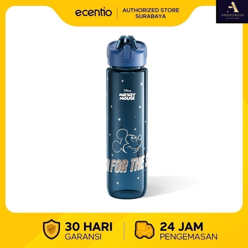 【ecentio surabaya】ecentio botol minum Disney Mickey 1000ml Portable Botol air Anak Sport 1 Liter BPA