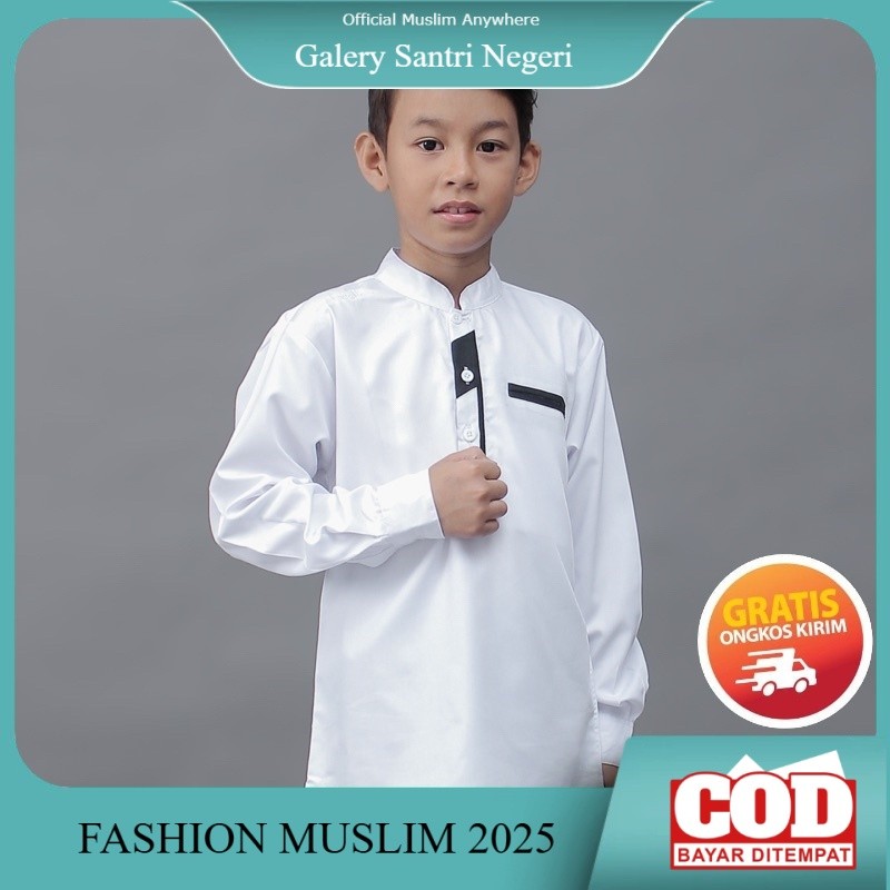 NEW Bajukoko Anak Lengan Panjang Original Elrumi Usia 2-12 Tahun Warna Putih