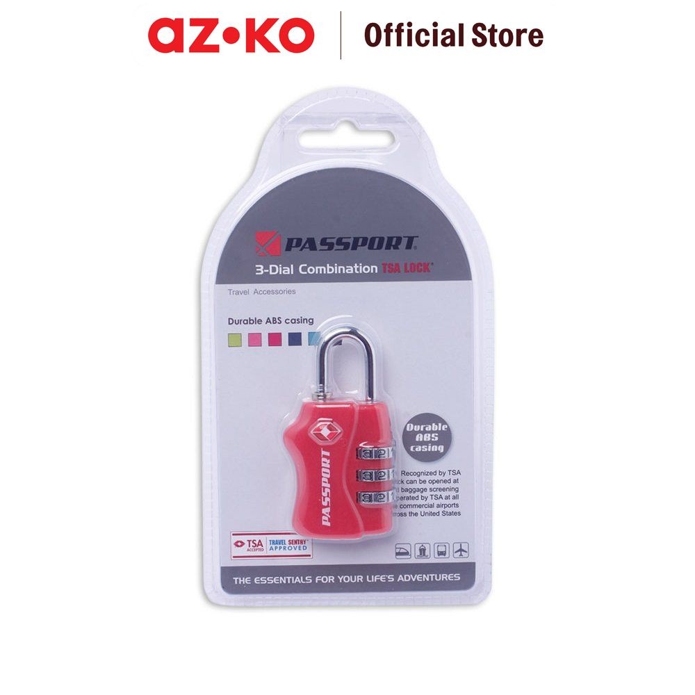 AZKO Passport Gembok Koper TSA Kombinasi Angka Tsa338 Gembok Koper Kunci Koper Kunci Gembok Koper Ge