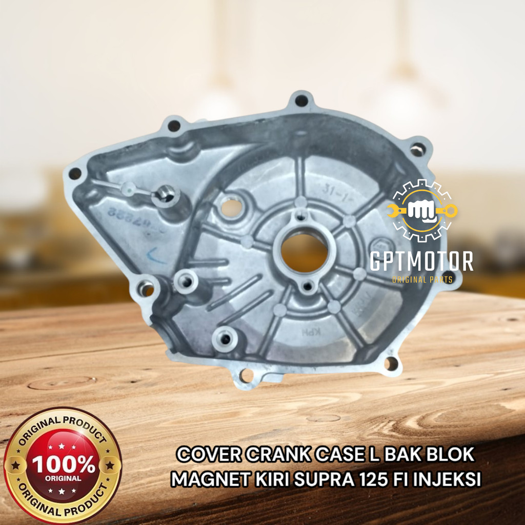 COVER CRANKCASE L BAK BLOK BLOCK MAGNIT MAGNET KIRI SUPRA X 125 FI INJEKSI HONDA 11341-KTM-850 ORI