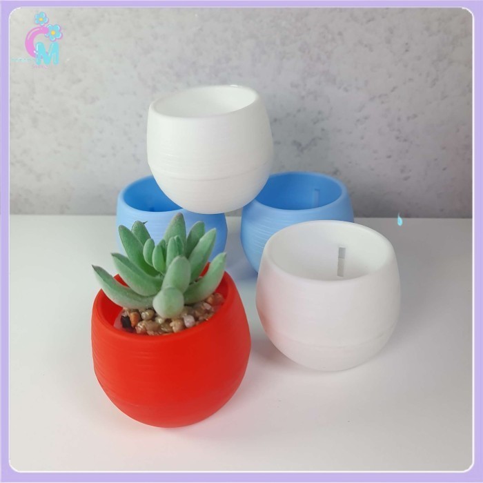 

- POTIE Mini Pot Bunga Hias Plastik Kaktus Tanaman 5 PCS - MC50 -