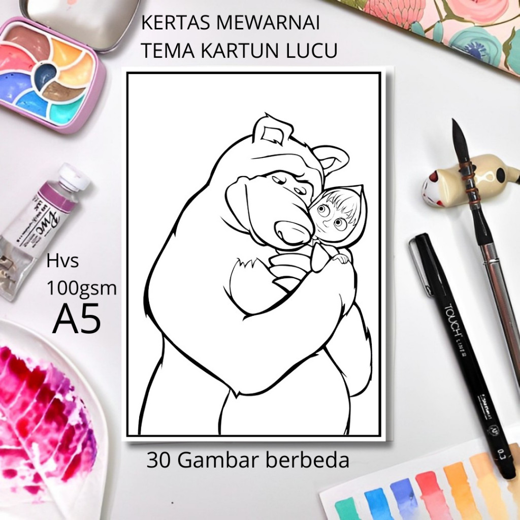 

30 Gambar Kertas mewarnai anak / Coloring / Sketa Tema Kartun lucuclaraa aurel