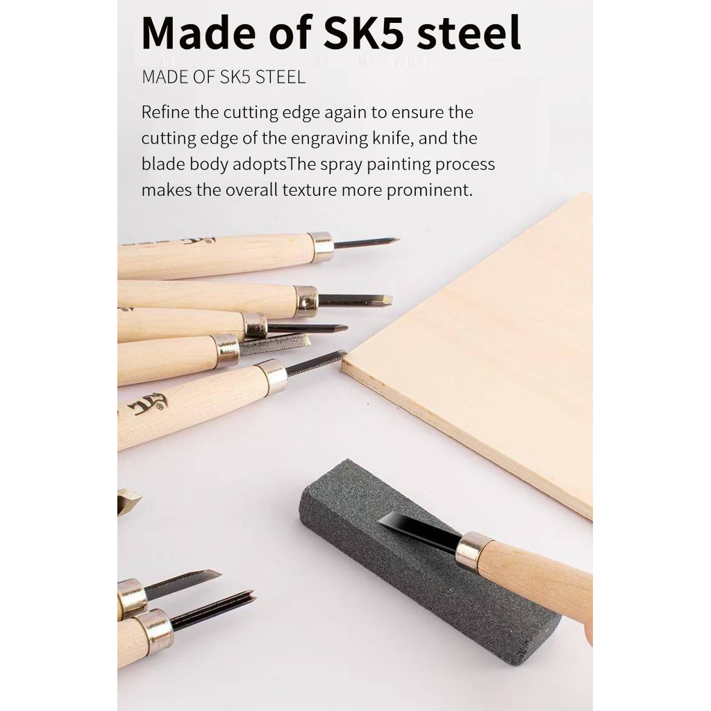

gk WOODPECKER Vtec Wood Carving Tool Alat Pahat Kayu Set 3 Set 6 Set 10