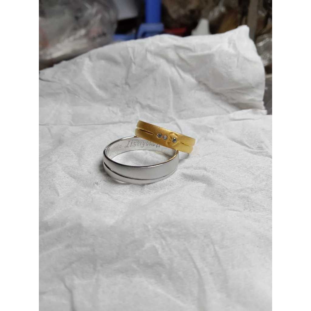 cincin nikah couple gold palladium pasangan - cincin nikah tunangan palladium 5 % Cincin nikah muura