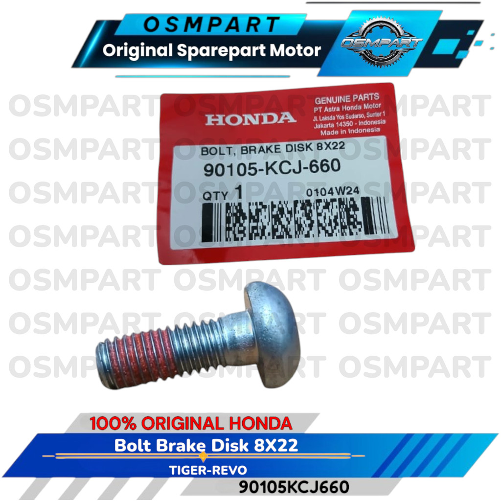 BAUT CAKRAM 8X22 TIGER REVO HONDA 90105KCJ660 ORIGINAL