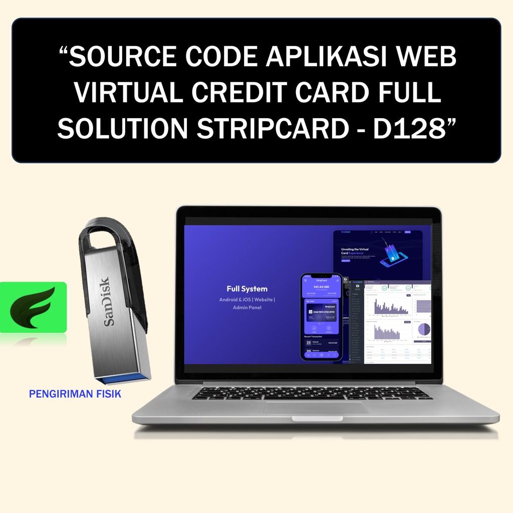 SOURCE CODE APLIKASI WEB  VIRTUAL CREDIT CARD FULL SOLUTION STRIPCARD - D128