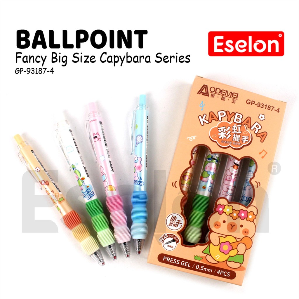 

1pak Isi 4buah Ballpoint Cetek / 4buah Pulpen Gel Mekanik Karakter