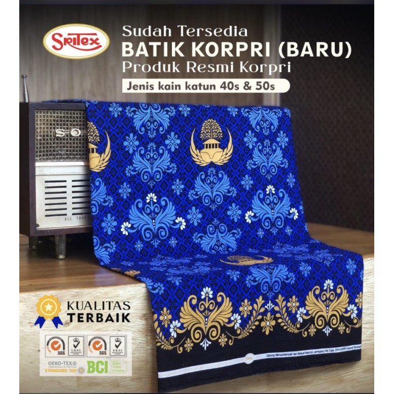 ✨NEW✨ -Kain Batik Korpri Terbaru 2022 Katun C50s By Sekar Bengawan - 1 Mtr- 1.2.23