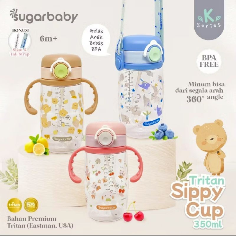 SUGAR BABY Tritan Bottle 350ml - Botol Minum Anti tumpah Sugar Baby