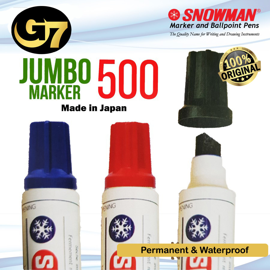 

Spidol Besar Jumbo Permanen Snowman Spidol Jumbo Permanent Warna Hitam Merah Biru Original Asli Sepidol Karung Kardus Waterproof Anti Air